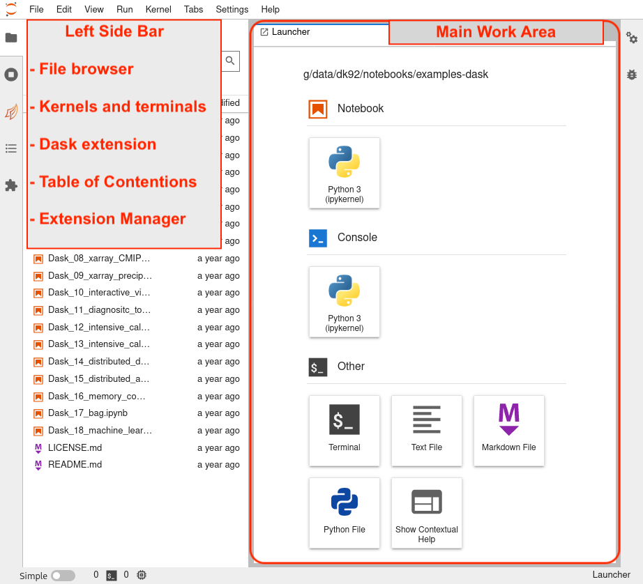 JupyterLab interface